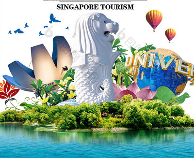 探索獅城，感受多元魅力——新加坡旅游海報(bào)模板